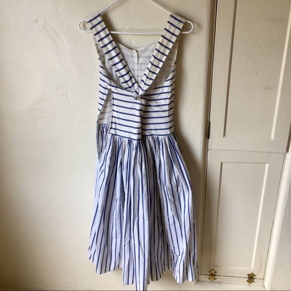 Blue and White Striped Dress - Picture 4 of 8